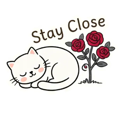 Hello, my love, cat, cat lover, romantic, love, cute, WhatsApp stickers, stickers, love message stay close